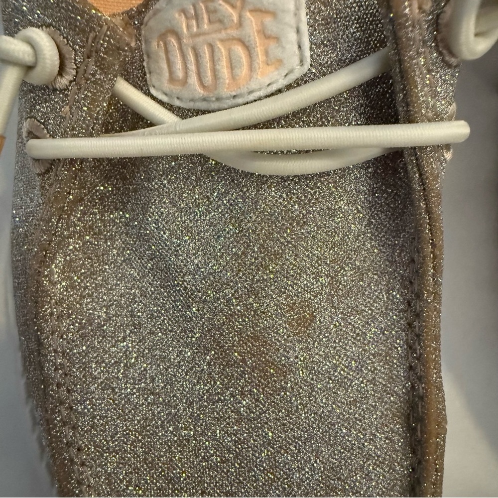 NWOT Hey Dude Wendy Metallic Sparkle Casual Moccasin Shoes - Picture 11 of 12